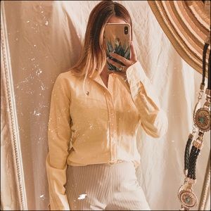 Ralph Lauren yellow Harper oxford logo button up